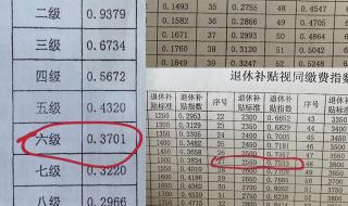工龄与退休金对照表